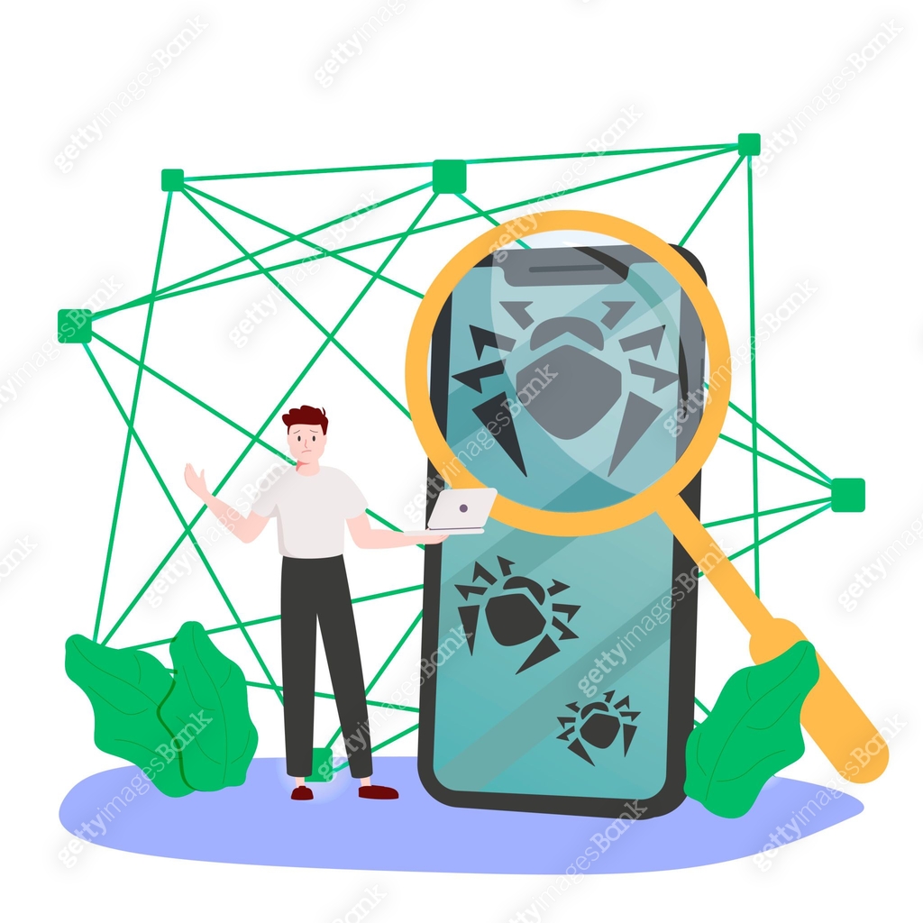 Bug fixing vector illustration. Programming corrupt errors flat tiny ...