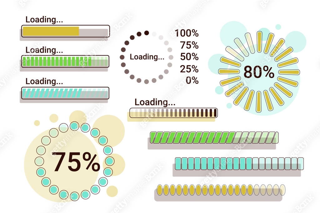 Loading Bar For Task Set of loading bars. Loading bar for web interfaces. Template. 이미지 ...