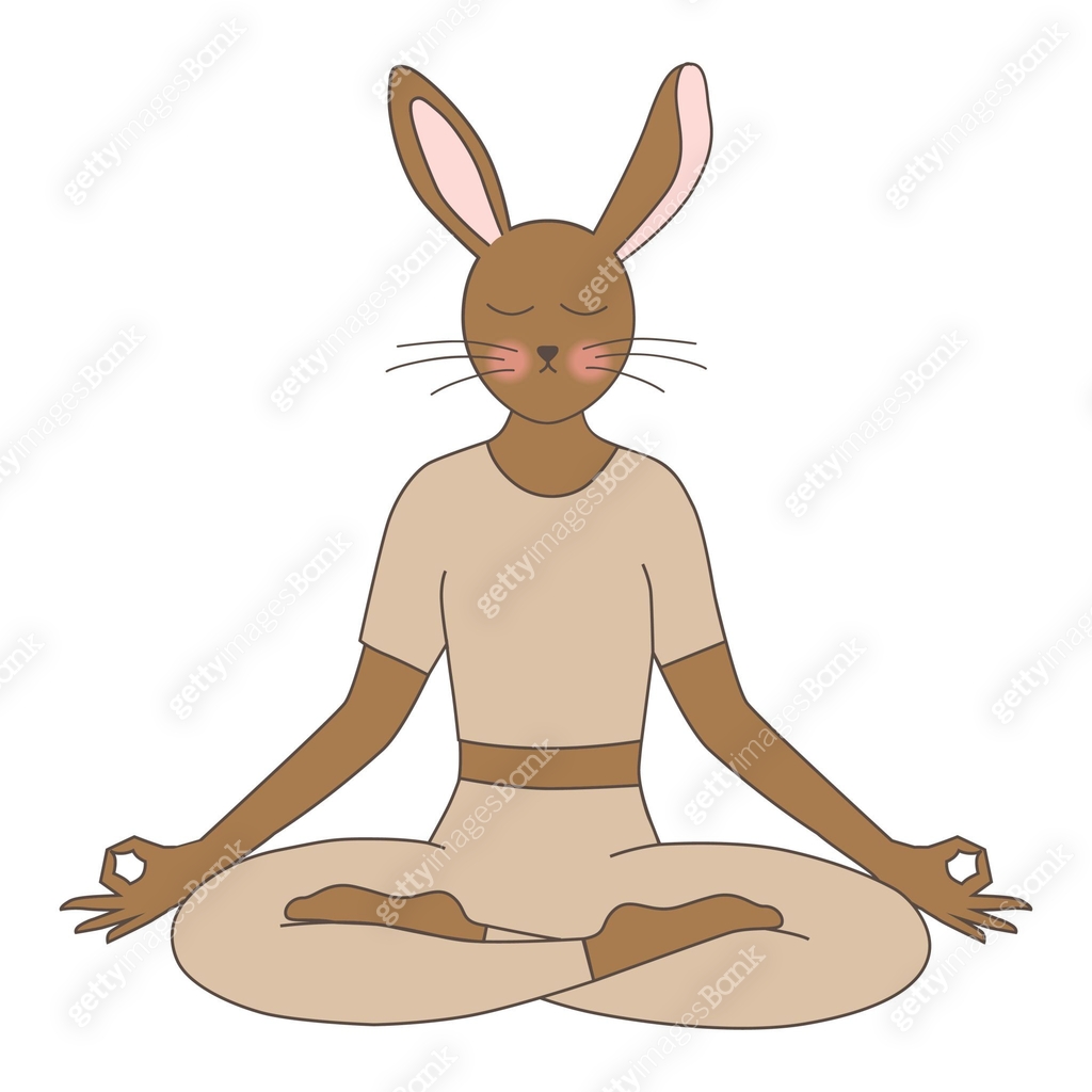 human like rabbit in meditative pose 이미지 (1446453154) 일러스트, 무료 일러스트 ...