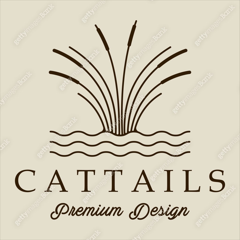 river plant reed logo line art vector simple illustration template icon ...
