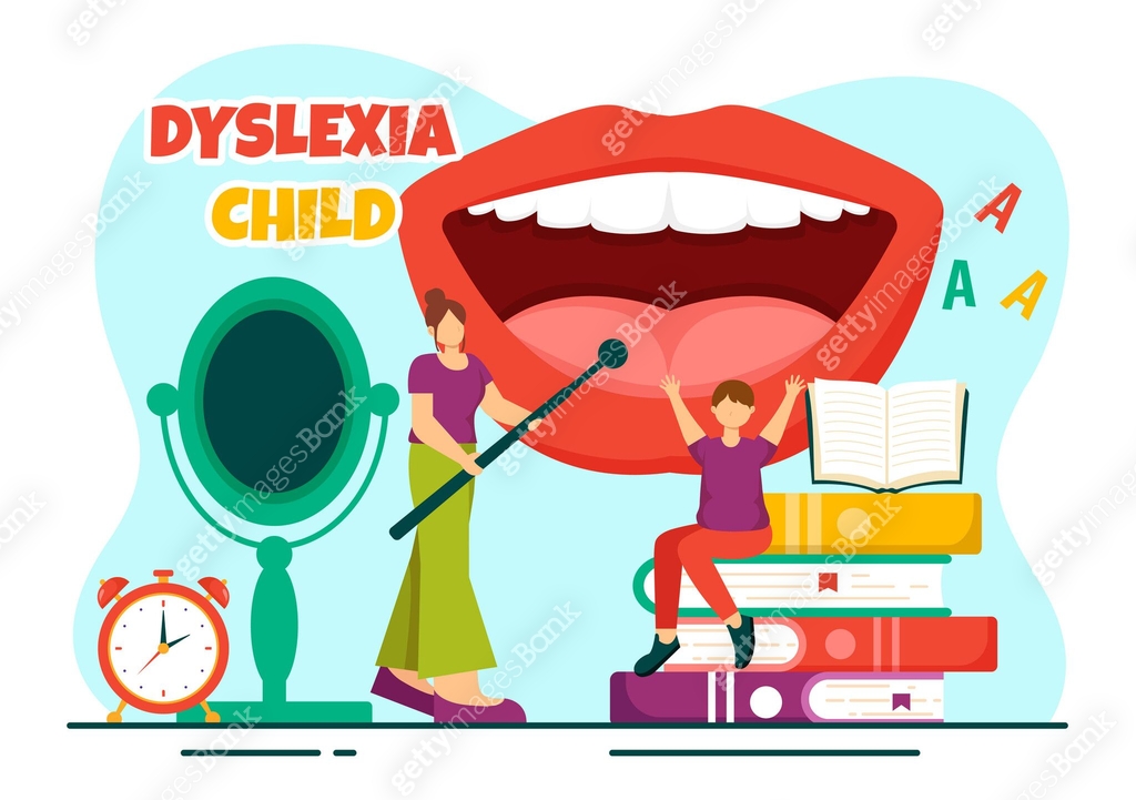 Dyslexia Children Vector Illustration of Kids Dyslexia Disorder and ...