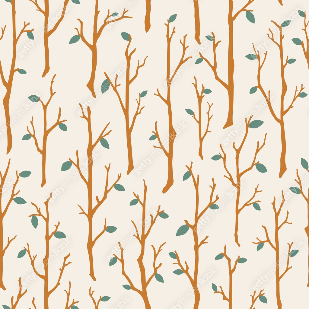 Tree branches seamless pattern. Cute woodland repeated vector ...