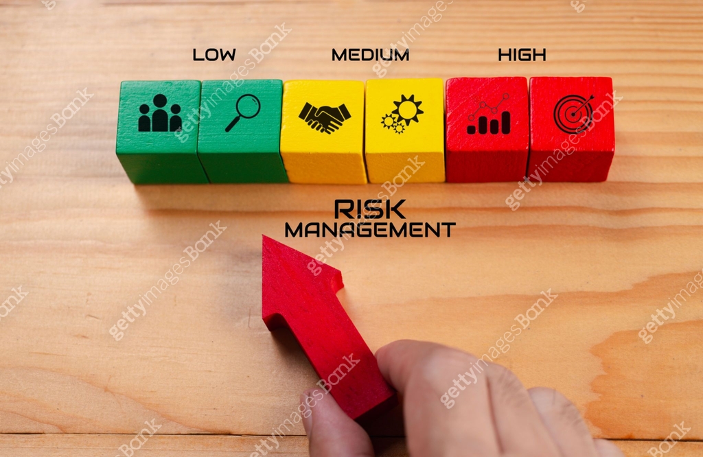 Risk management concept. Risk assessment level indicator rating ...
