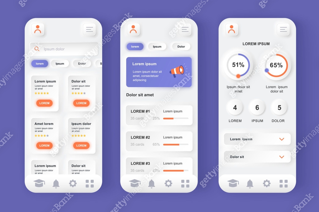 Ui Distance Learning Online learning platform unique neomorphic design kit. Distance ...