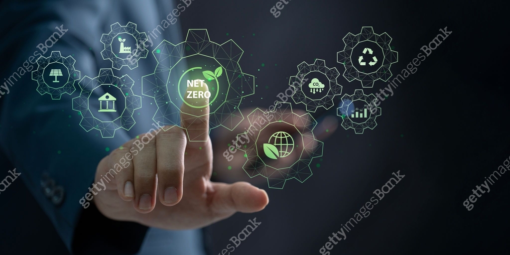 Eco-Friendly Innovation and Climate Action, Person Interacting with Net ...