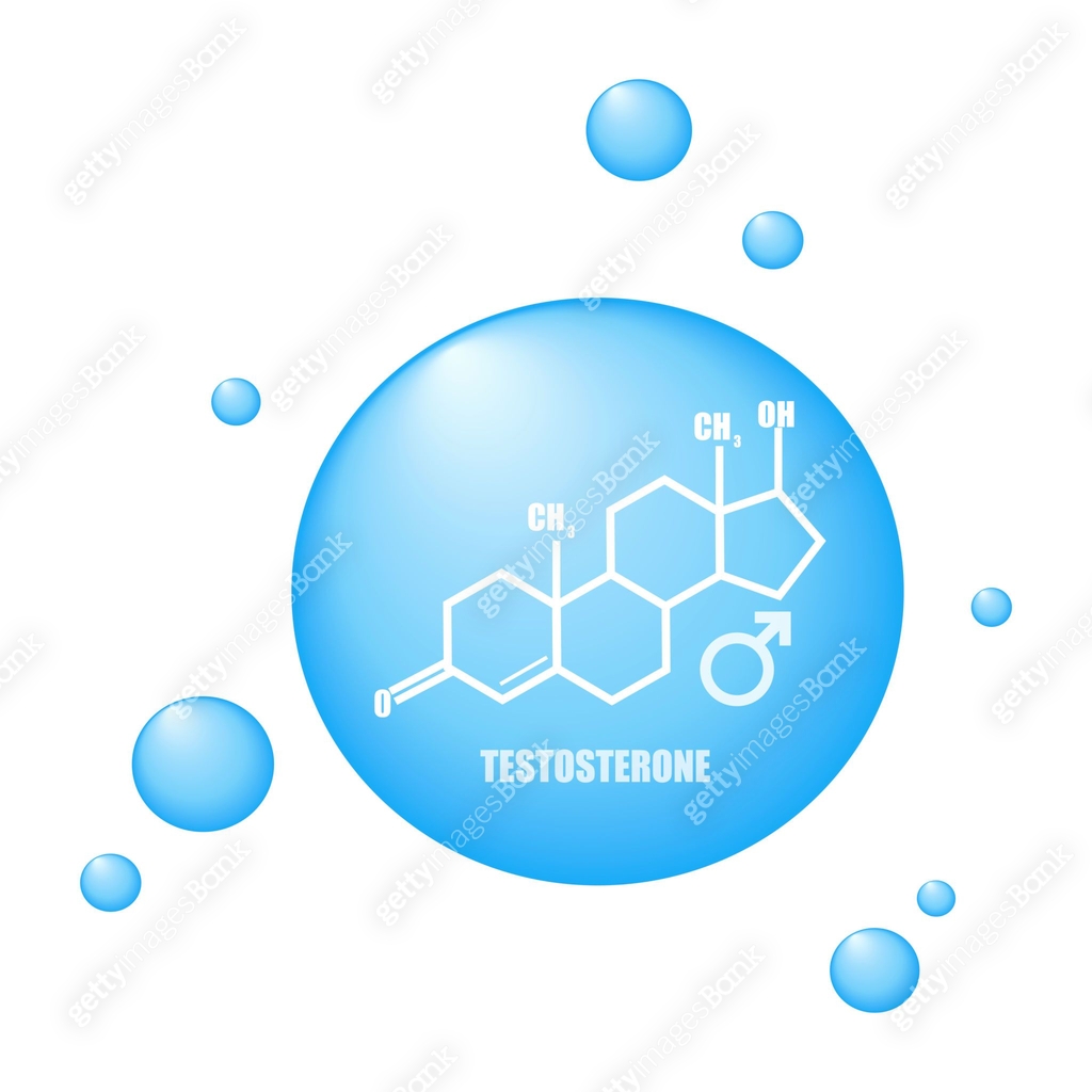 Vector thin line icon of testosterone molecular structure. Vector ...