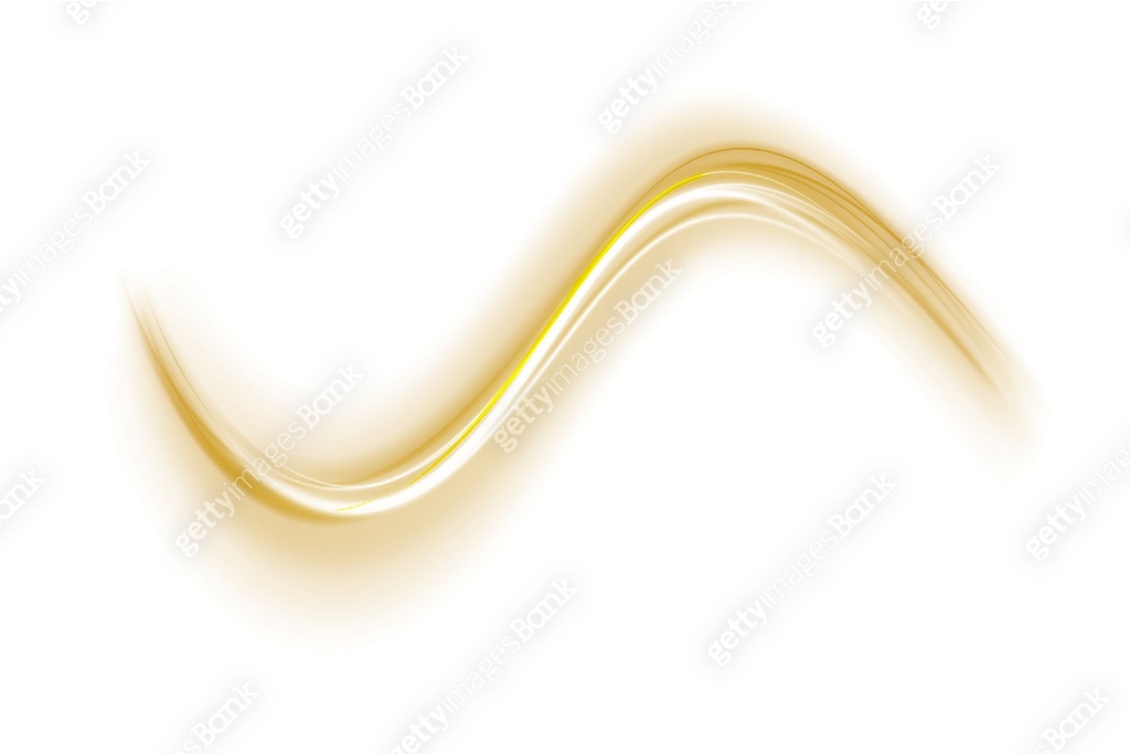 Festive gold stripe. Yellow curl twirl for the holidays. Gold colored ...