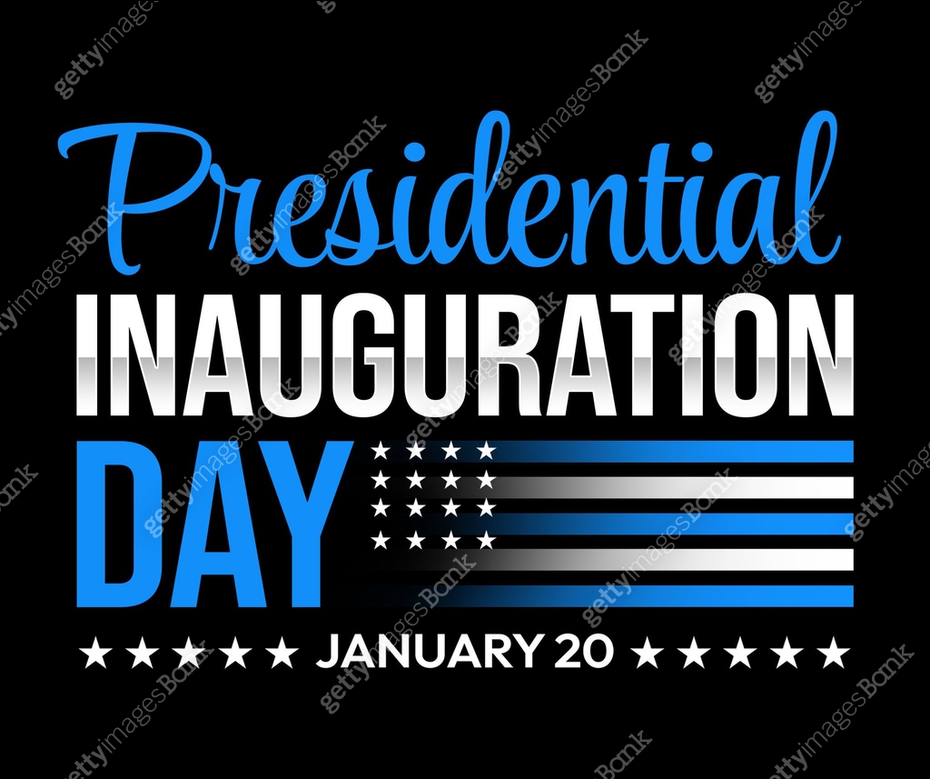 Presidential Inauguration Day Typography Design with star shapes and ...