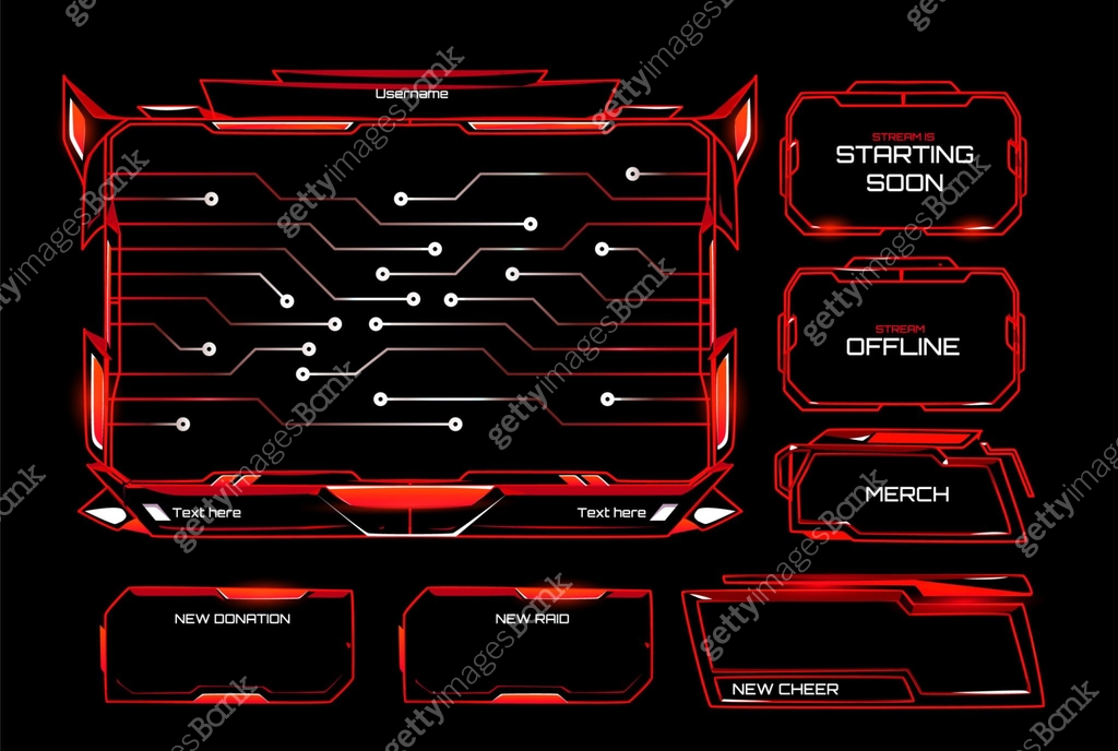 Fps Stream Layout Shooter game and streaming red frame 이미지 (2191738518) 일러스트, 무료 일러스트 ...