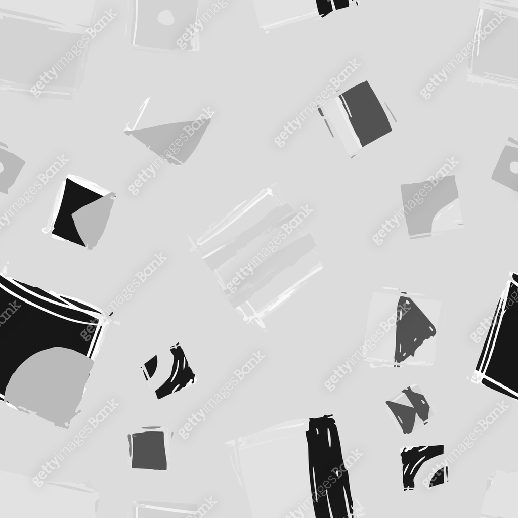 Abstract geometric pattern with squares and sharp angles in grayscale ...