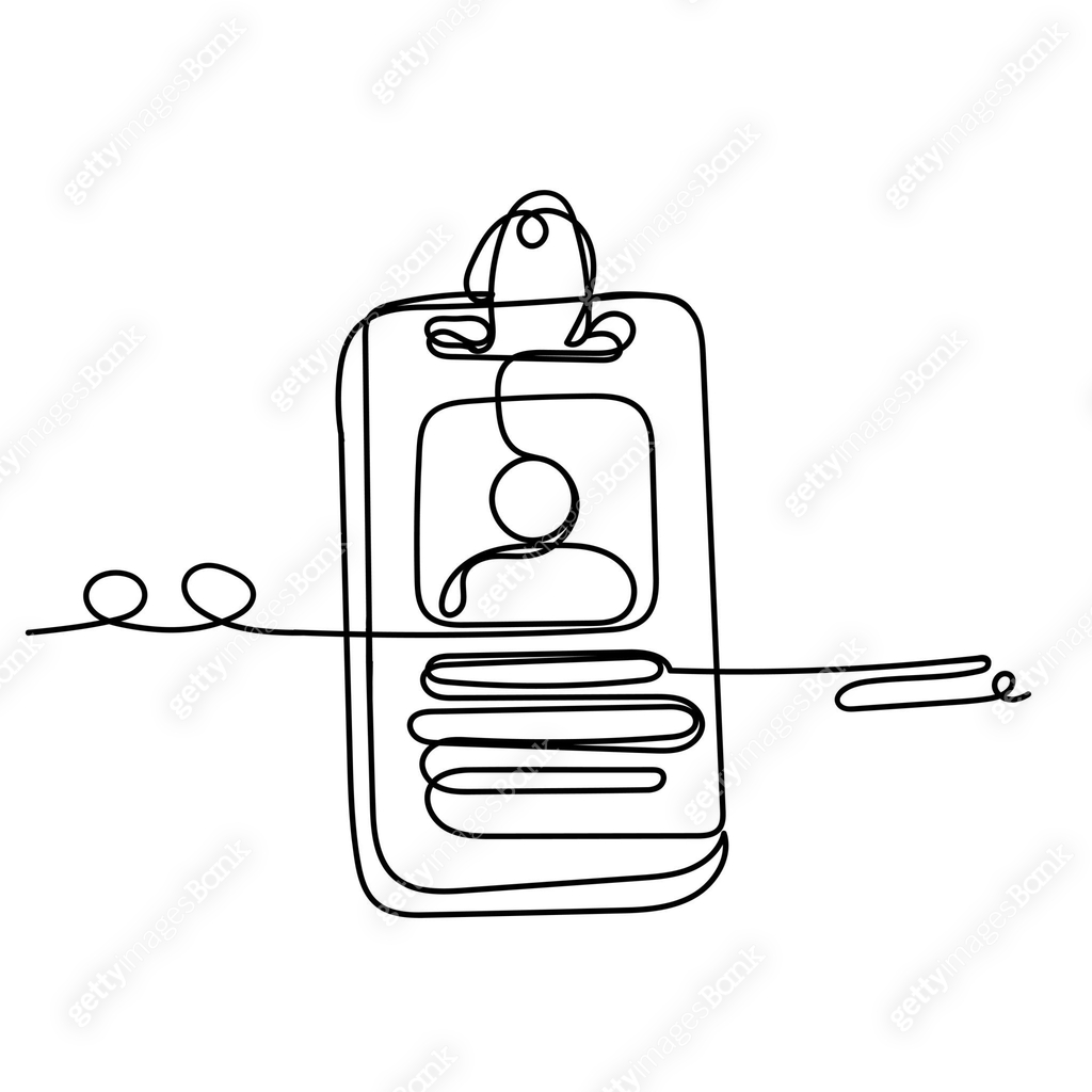 continuous line drawing employee identification card 이미지 (2190755565 ...