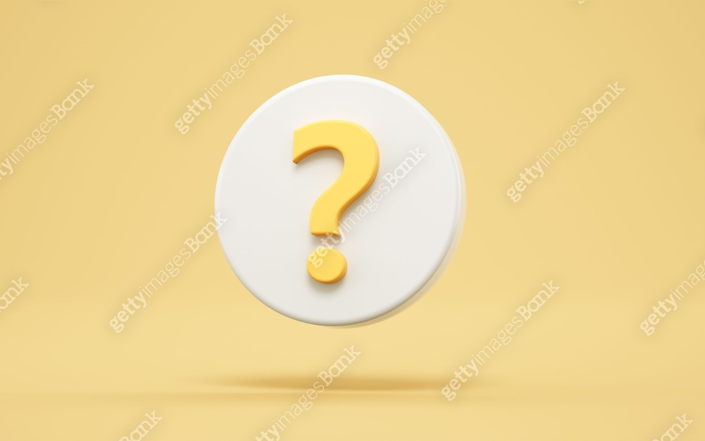 Question Button Yellow Yellow Question Mark Icon on White Round Button on Soft Light Yellow ...