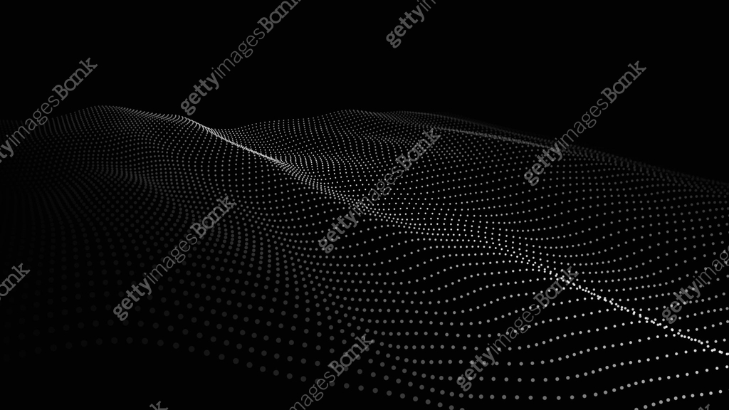 Wave of particles. Futuristic point wave. Vector illustration. Abstract ...
