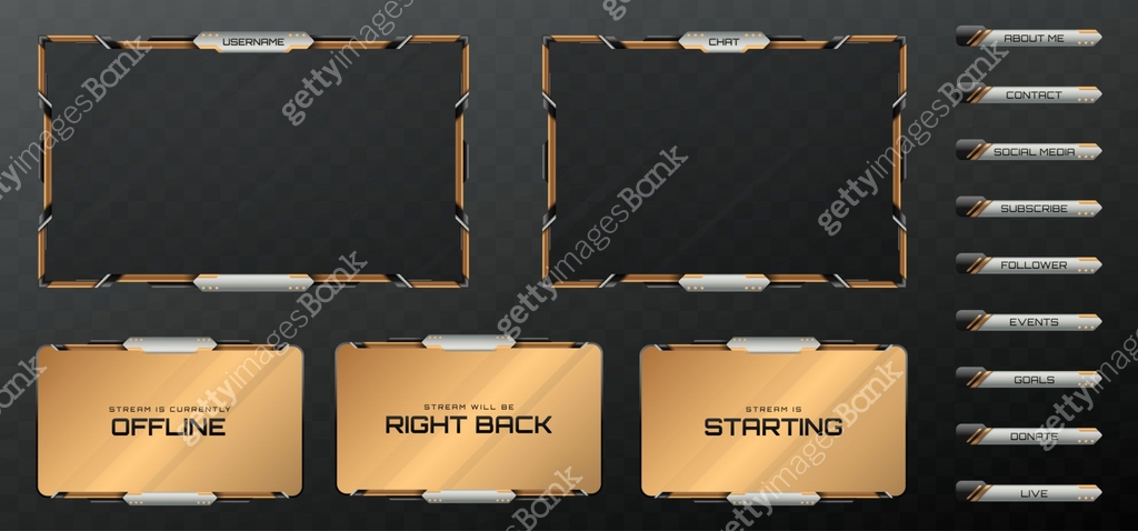 Overlay Gui Abstract Stream Overlay with Webcam Frame, Alerts, and GUI Panels in ...