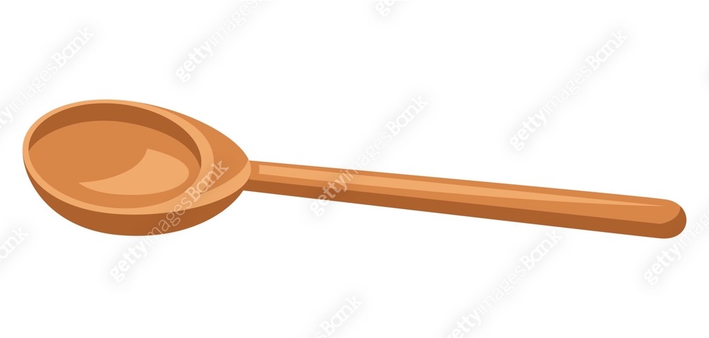 Illustration of wooden spoon. Stylized kitchen object for cooking ...
