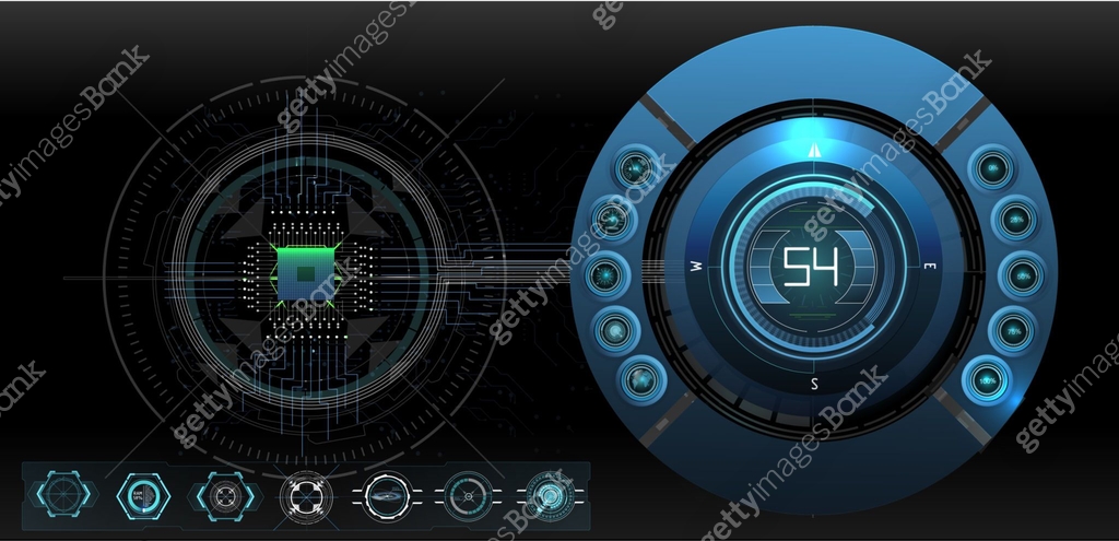 A detailed digital interface displays complex data metrics and visual ...