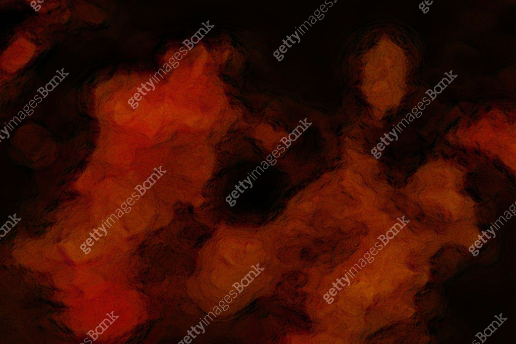 Rusty red, rugged topographical map-like texture with fine contour-like ...