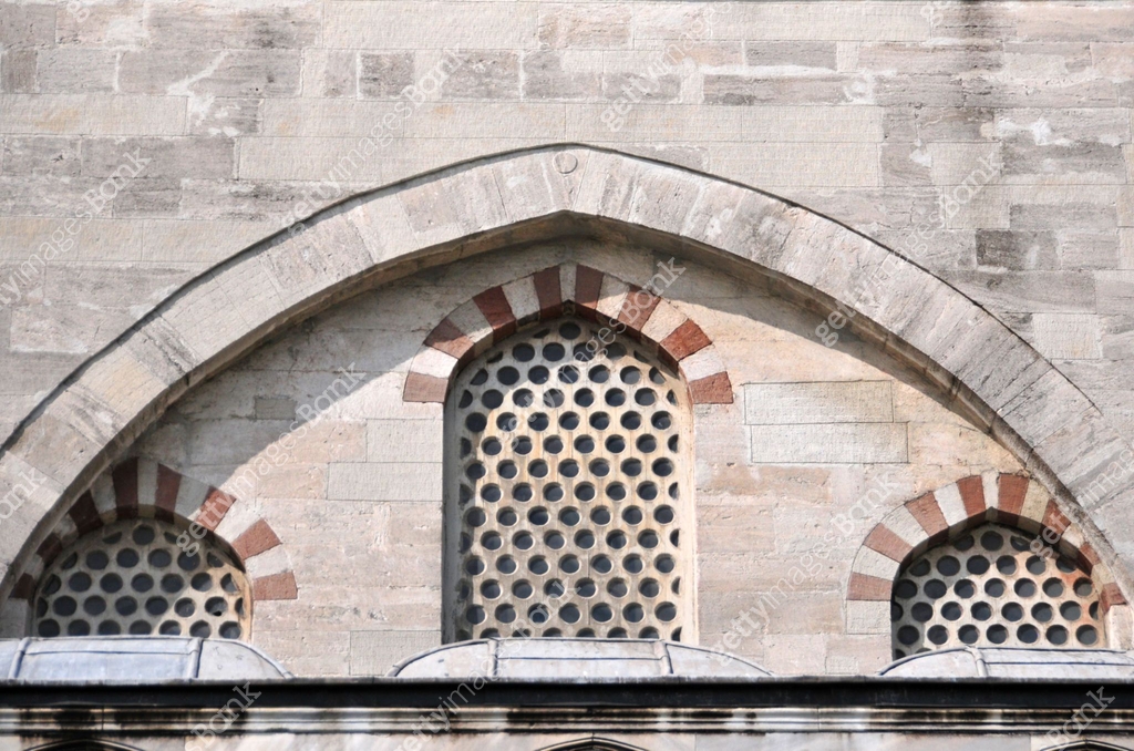 Blue Mosque, aka Sultan Ahmed Mosque - windows with stone frame ...