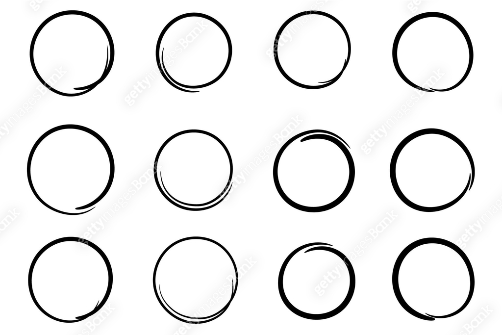 Hand drawn circle frame, scribble circles set. Doodle ink sketch round ...