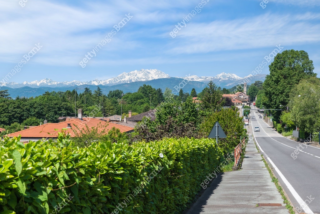 Italian Alps chain with Monte Rosa. Luvinate, province of Varese, north ...