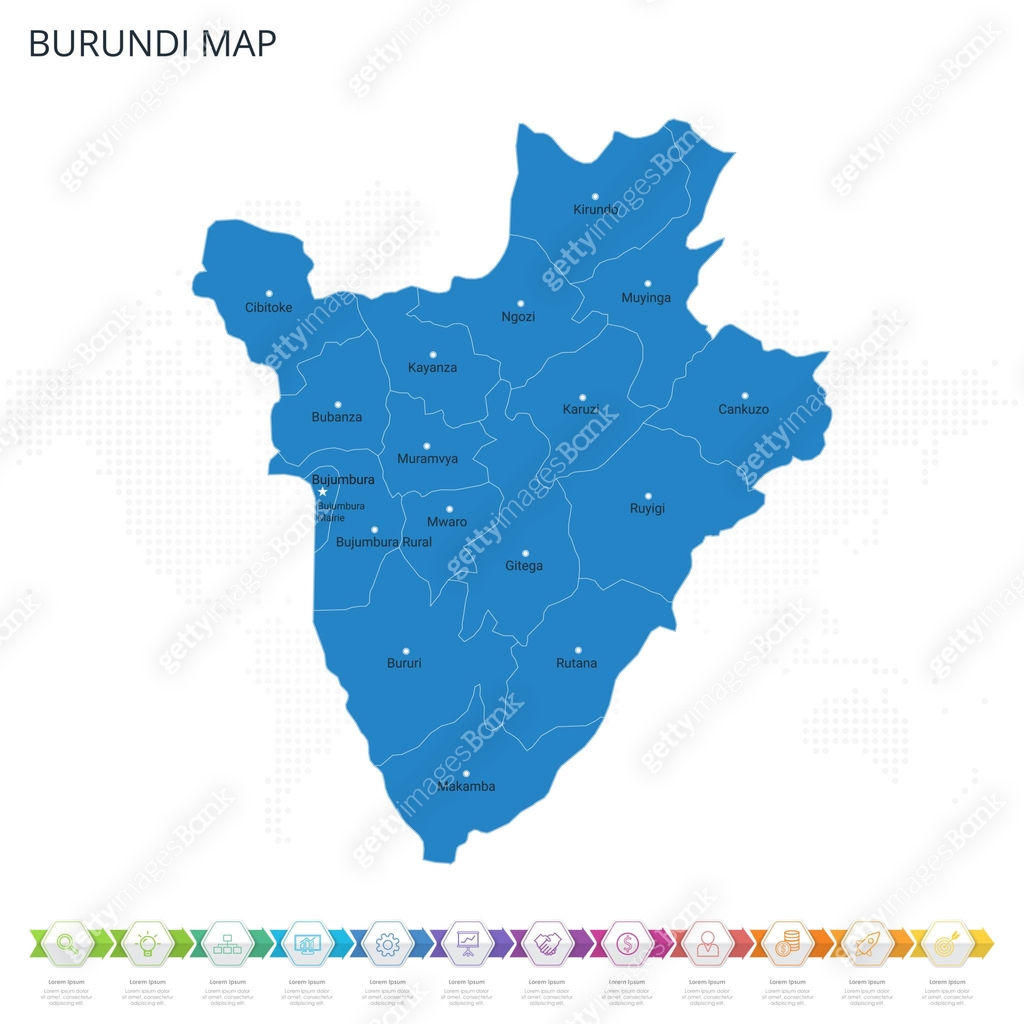Bherunda Map.pdf Burundi Map - Infographic detailed map with regions and cities of the ...