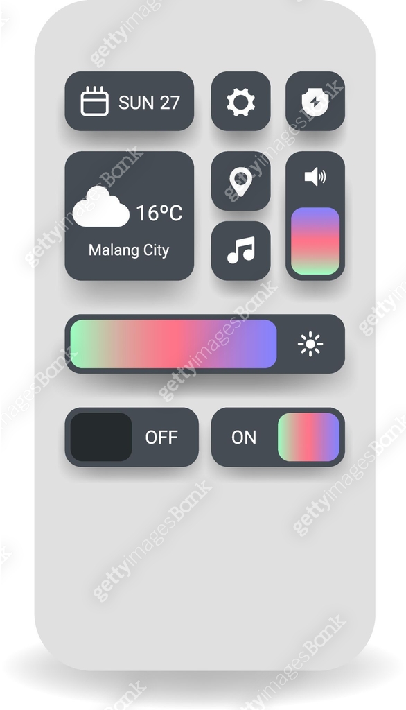 Control Center User Interface Template With Modern Gradient Sliders And ...