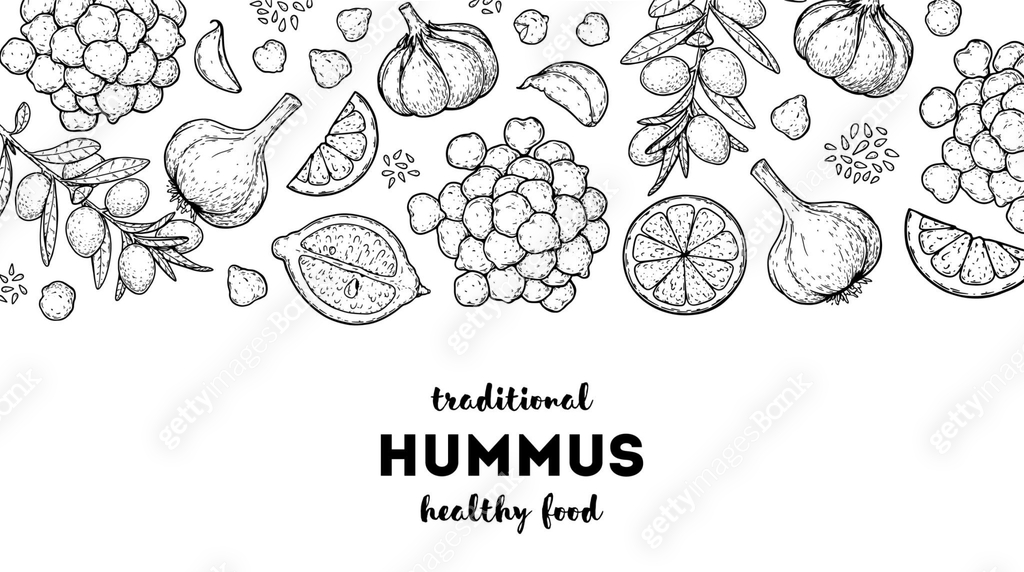 Humms Frame Design Hummus packaging design template. Cooking and ingredients for hummus ...