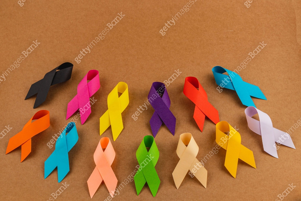 Variety of awareness ribbons representing different health campaigns ...