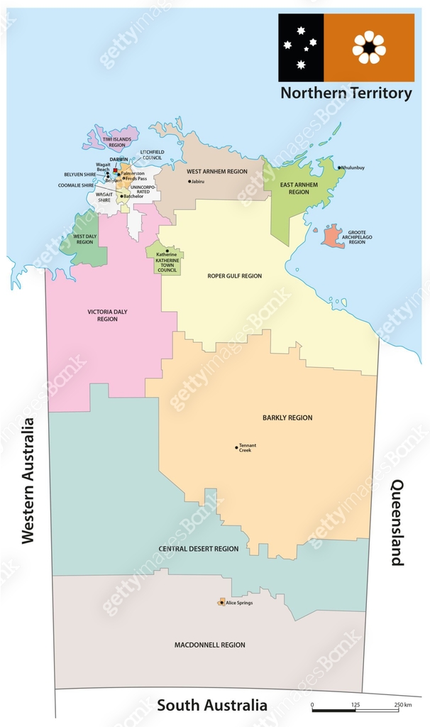 Orpheus Nt Map Administrative map of the Australian federal territory of Northern ...