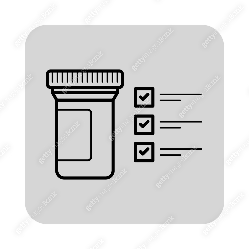 Health icon of medication and checklist for dosage 이미지 (2197905047 ...