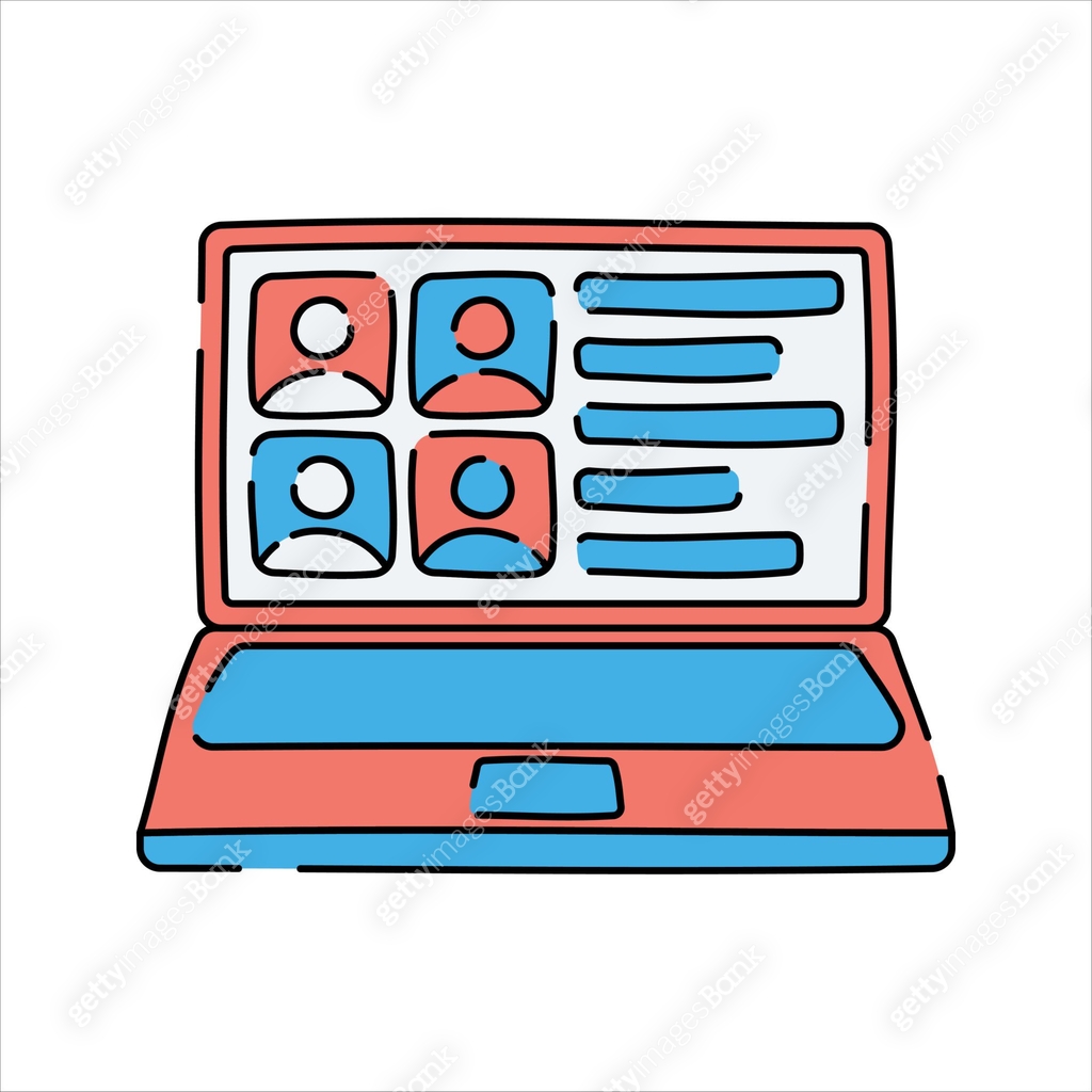 Profile Page on Laptop, A laptop screen showing multiple user profiles ...