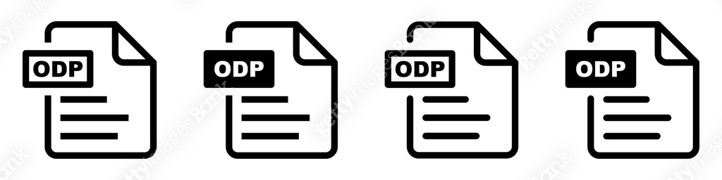ODP file format icons set.ODP file download symbols.File format for ...