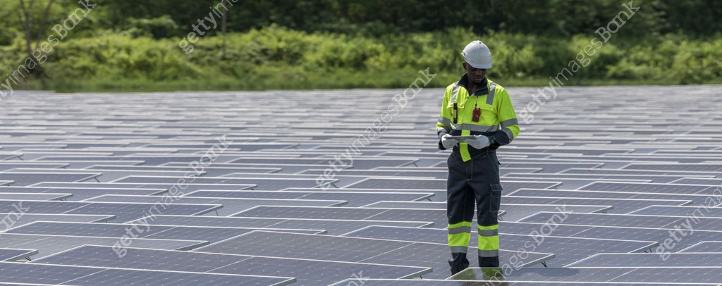 Engineer Checking and working setup Floating solar panels or solar cell ...