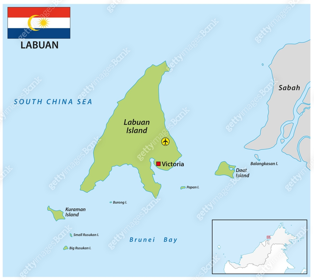 Overview map of the Malaysian Federal Territory of Labuan 이미지 ...