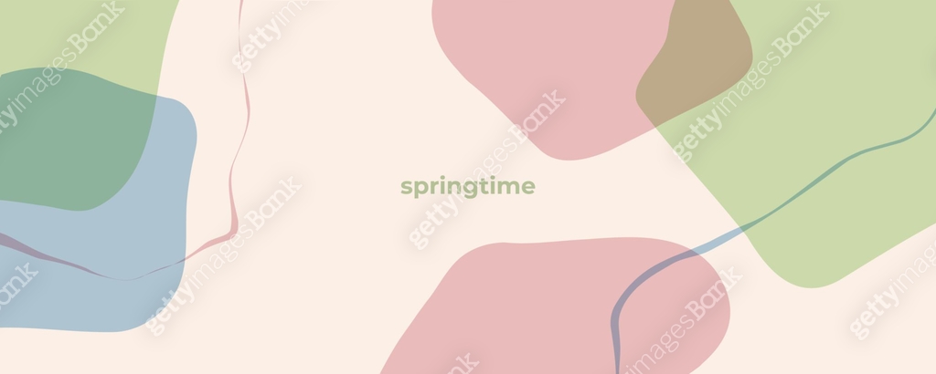 Springtime background. Abstract background with various curved soft ...