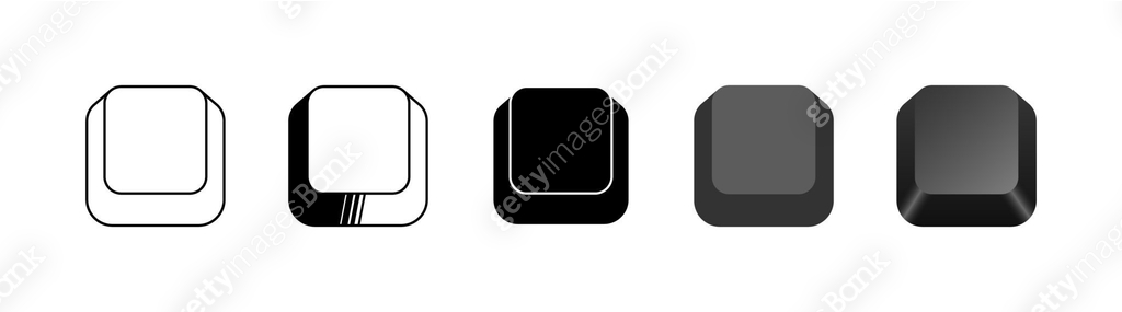 Evolution of a simple square icon design from outline to gradient ...