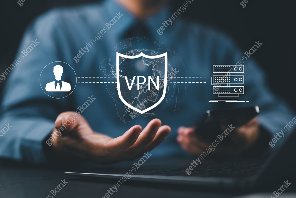 Vpn Man Interent VPN server network security internet privacy encryption concept ...