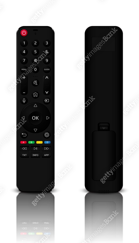Remote control front and back side with reflection 이미지 (2201053083 ...