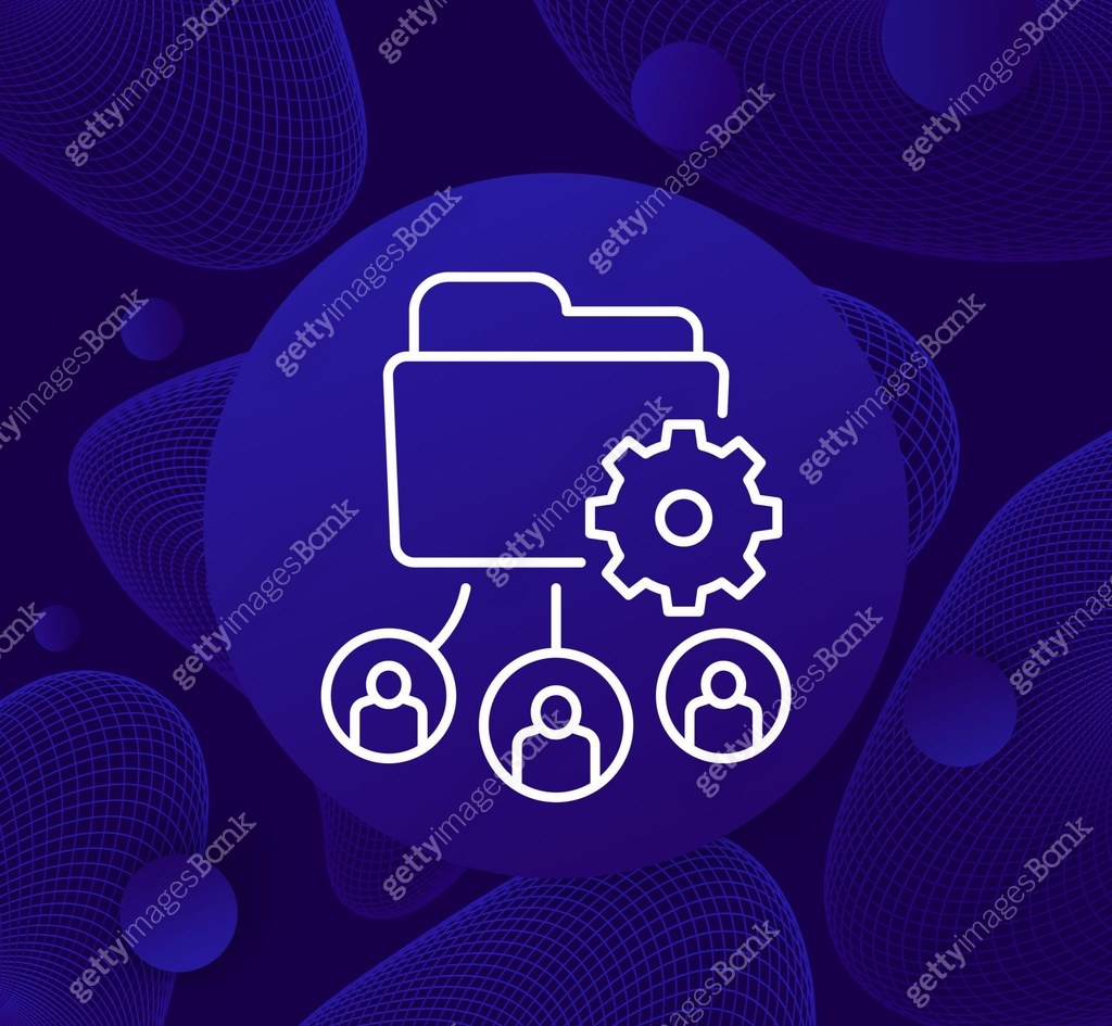 active directory icon with users and folder, line vector 이미지 ...