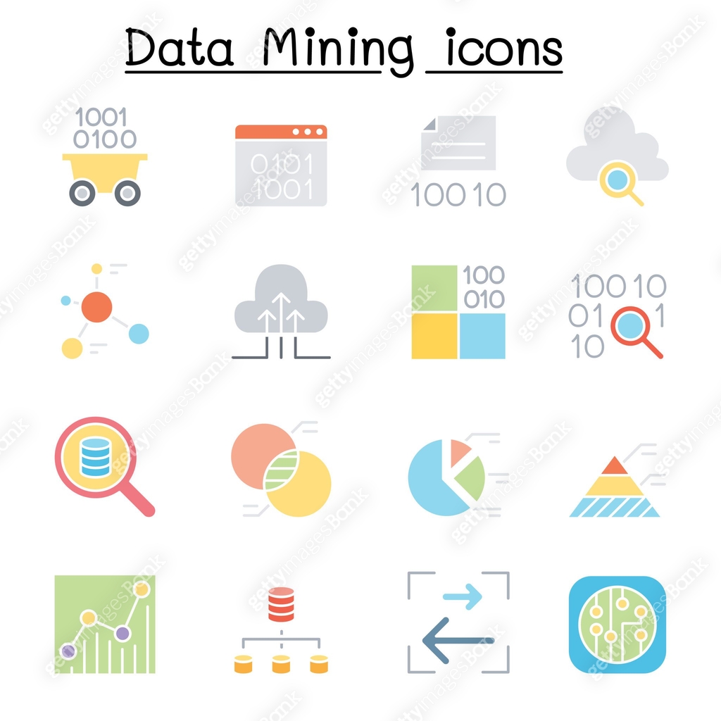 Data mining Technology, Data Transfer, Data warehouse, Big data icon ...