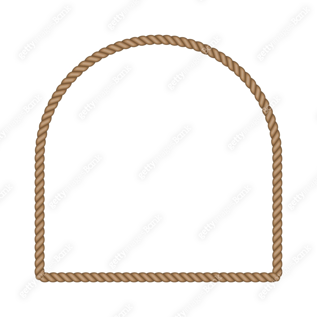 Brown rope arch frame. Blank string cord curved border. nautical ...