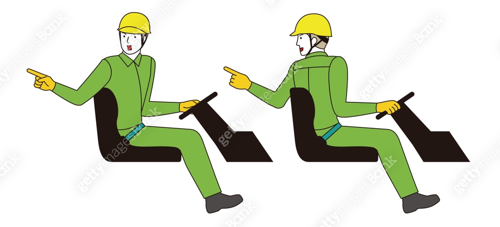 Operator Point Out Pointing and calling out in the driver's seat of heavy machinery ...