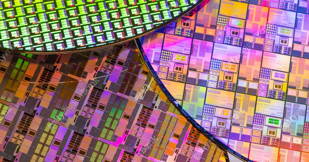 silicon wafer reflecting different colors. 이미지 (2190616560) - 게티이미지뱅크