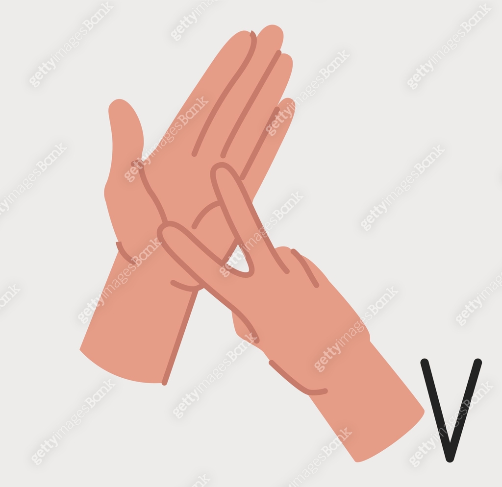 Sign language letter V. Vector illustration 이미지 (2203821804) 일러스트, 무료 ...