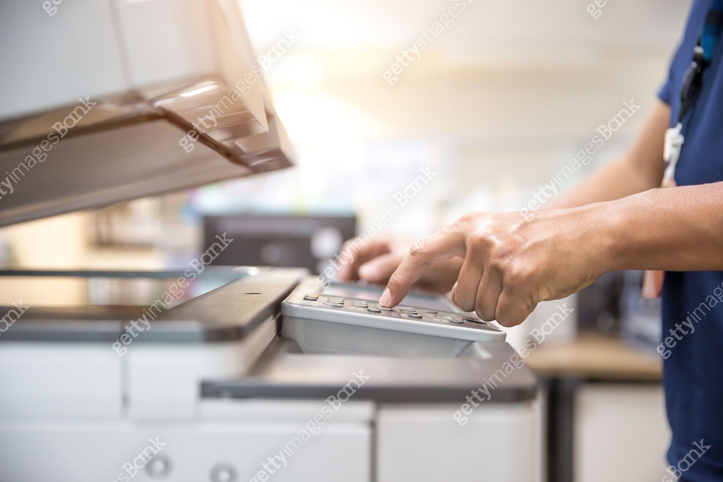 enter some text in the top window press the copy... Close up hand of office man press the copy button on panel to using the ...