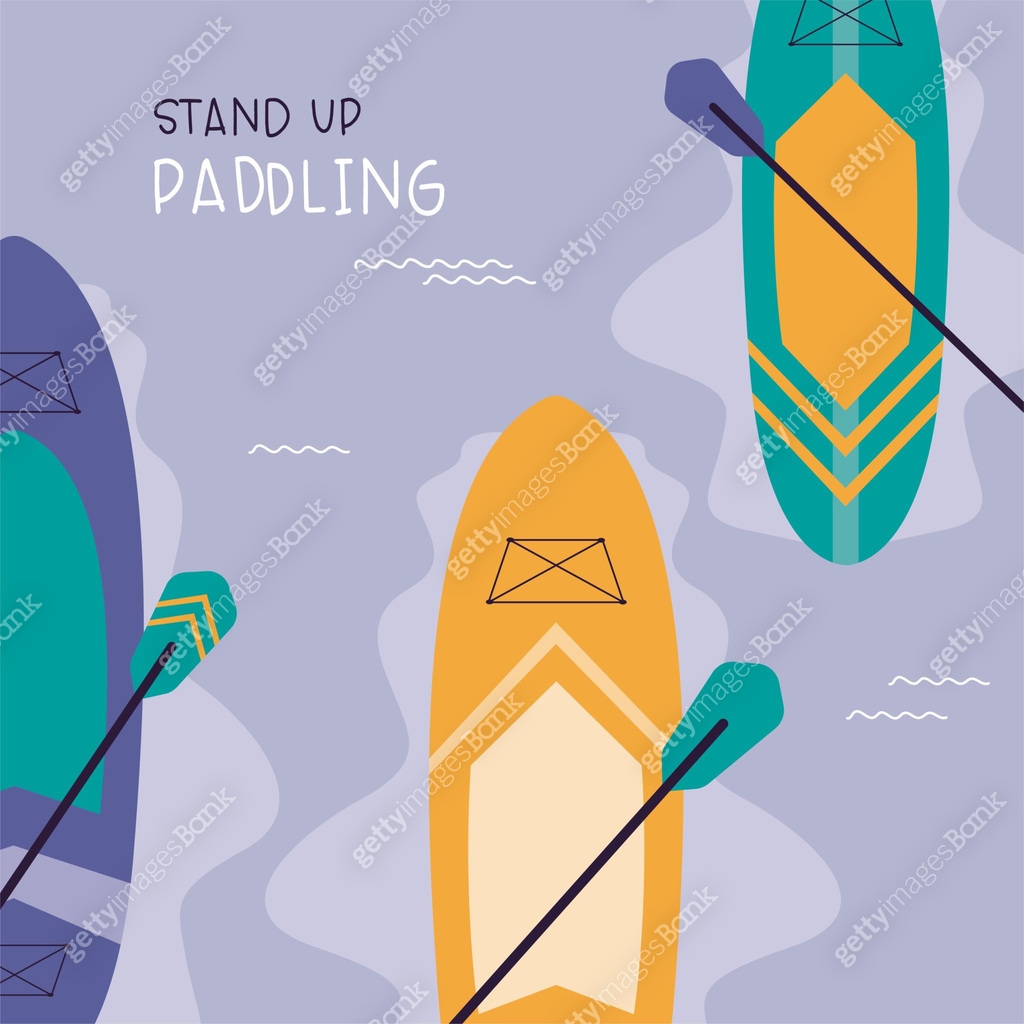 Banner Sup Banner or card template with paddle boards and place for text. SUP ...