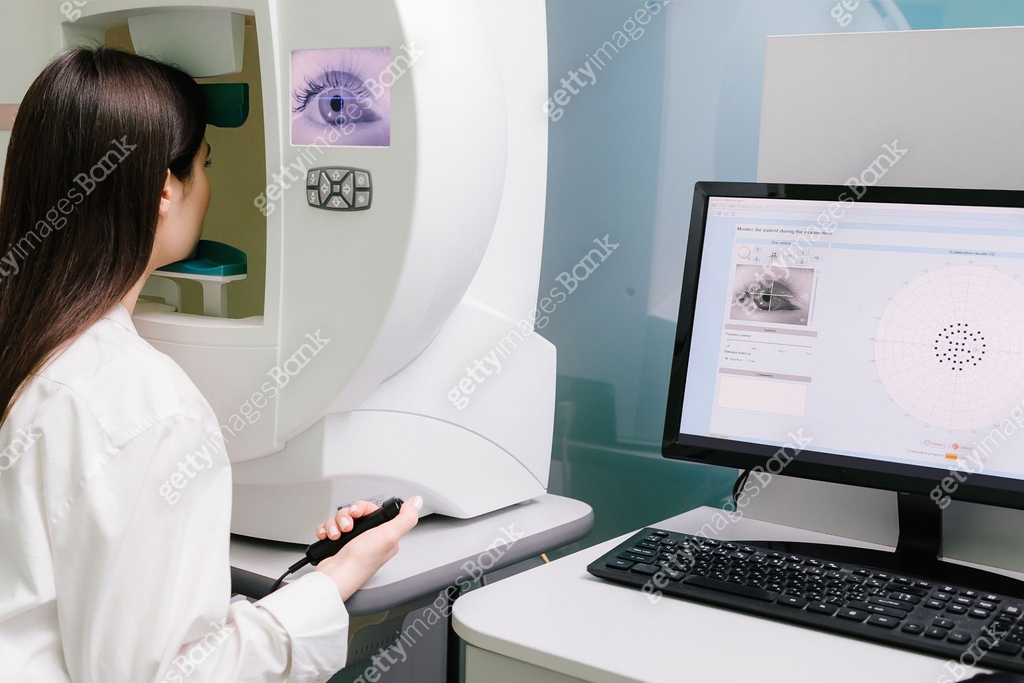 Perimetry visual field test for measure all areas of eyesight ...