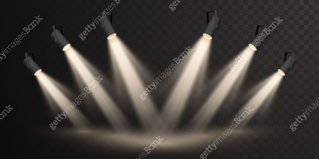 Spotlight set collection on transparent bakground Light effect Bright Spotlight set collection on transparent bakground Light effect Bright
