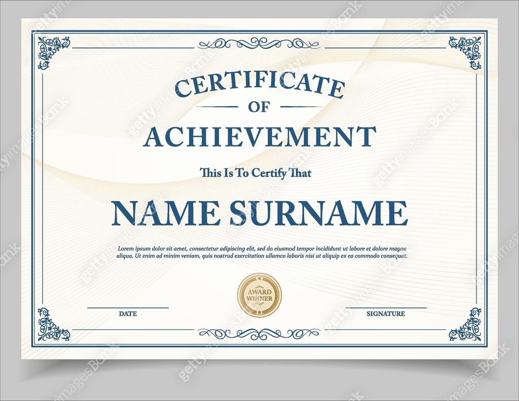 Retro Certificate template diploma vintage border award background ...