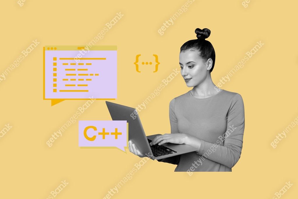 Composite trendy magazine photo collage of happy freelancer girl hold ...